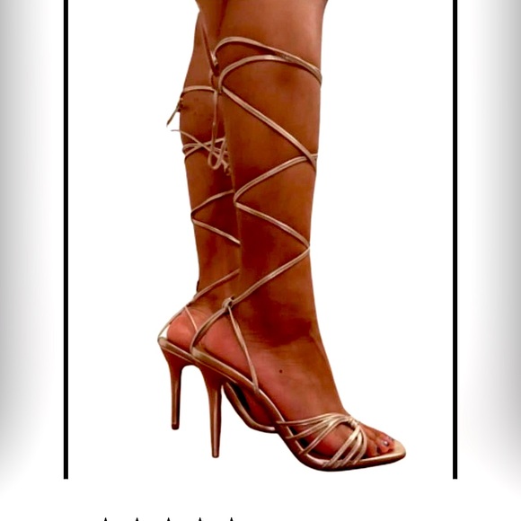 Express Shoes - Sexy gold tie up heel sandal size 10 Express NWT